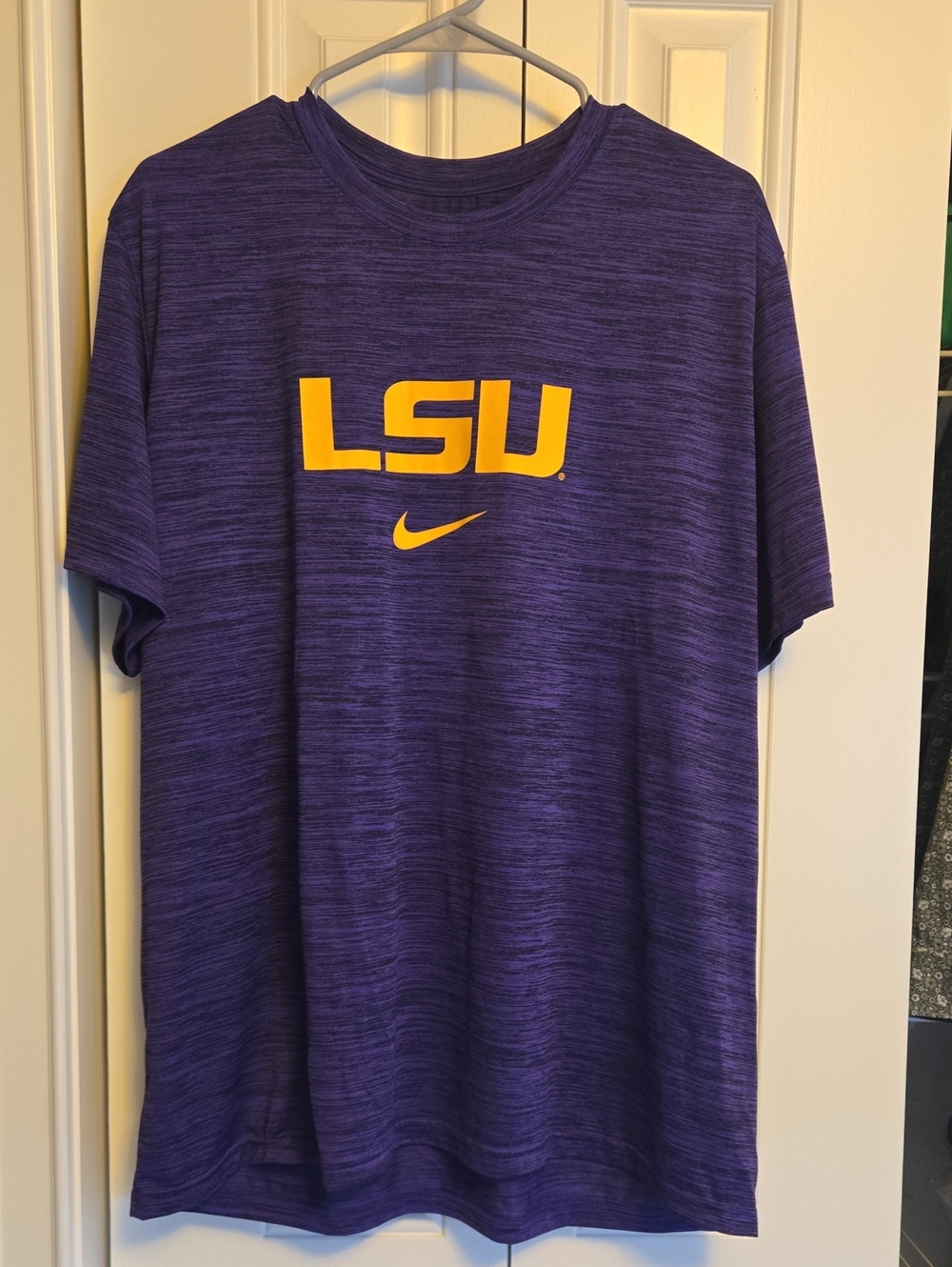 Nike Purple Heather LSU Logo Short Sleeve Tee